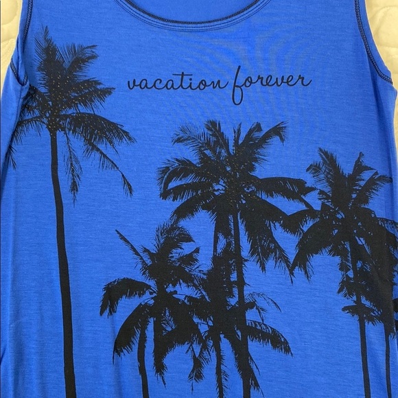 Vanilla Sugar Asymmetrical Blue Tank Top Sz Medium - Picture 3 of 8